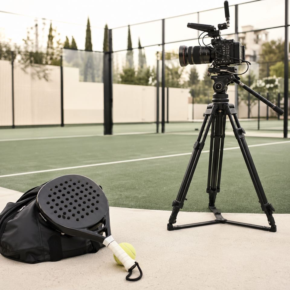 Камера у падел-корта для съемки игры