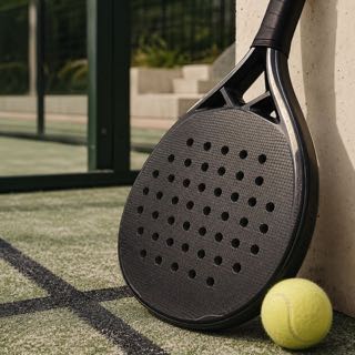 Крупный план ракетки для падела и мяча