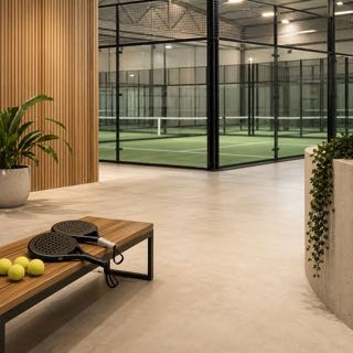 Ракетки у входа на падел-корт