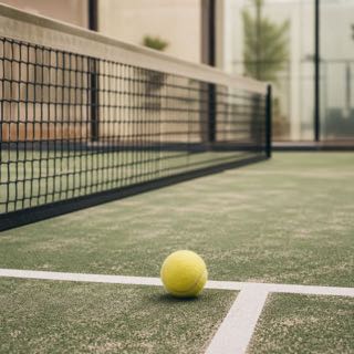 Мяч для падела у сетки на корте